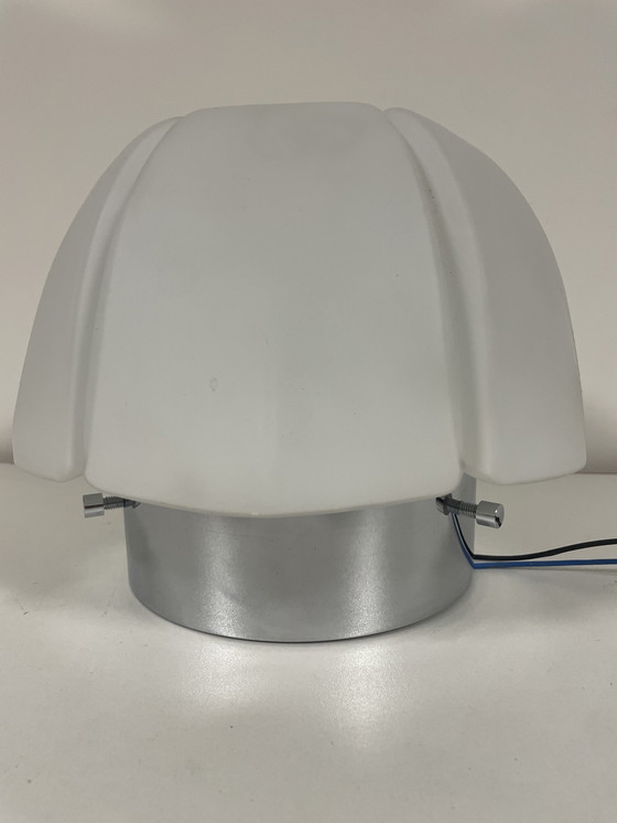 Image 1 of vintage “Lotus” bloem plafond of wandlamp, Glashütte Limburg 