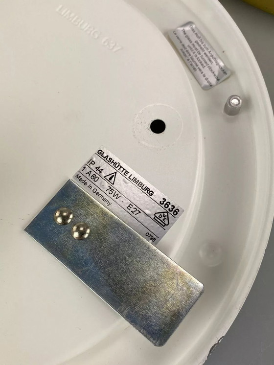 Image 1 of 70er Jahre Limburg Glashütte Plafoniere Deckenlampe Glas Space Design Lampe 70s