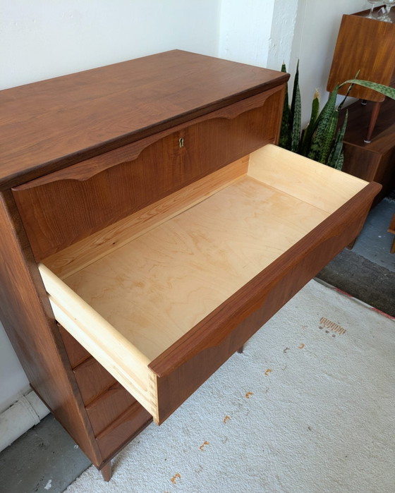 Image 1 of Vintage Deense teakhouten ladekast, Tallboy 