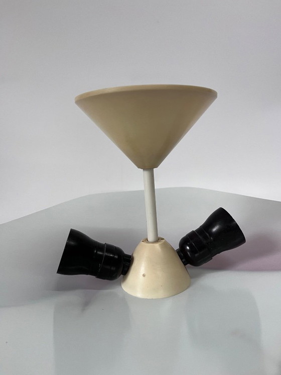 Image 1 of Gorgeous ceiling lamp shelf lamp ceiling Seventies with gold accents