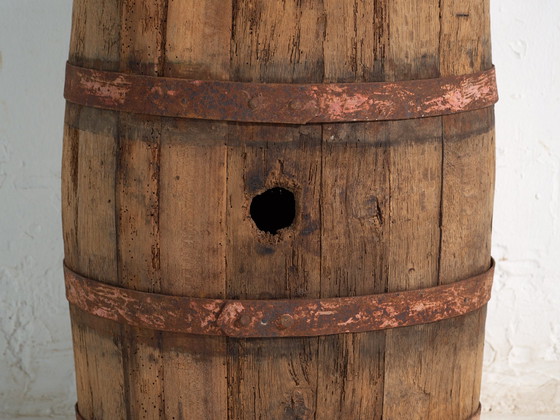 Antico barile in legno con cerchi in ferro, Ungheria, circa 1930, Oggetti decorativi, Rosso, Rustic (foto 34 di 40)