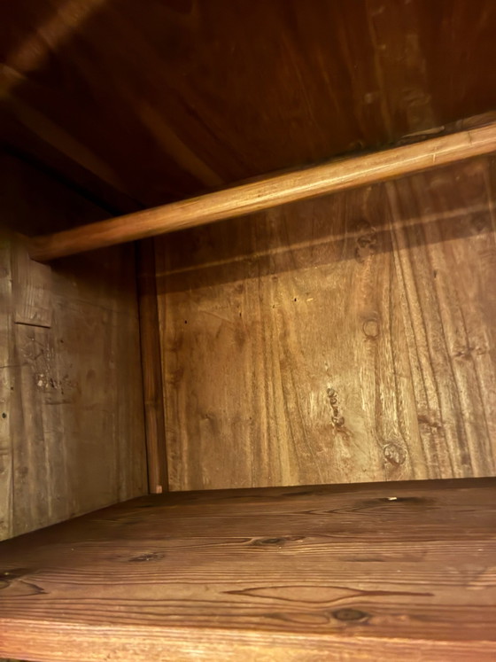 Authentischer japanischer Schrank, antiek, Aufbewahrungsschrank, Holz, Messing, Braun (Foto 8 von 8)