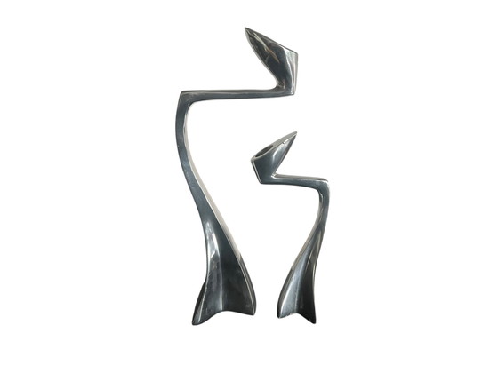 Image 1 of Set van twee Arclumis Swan kandelaars Matthew Hilton Londen aluminio