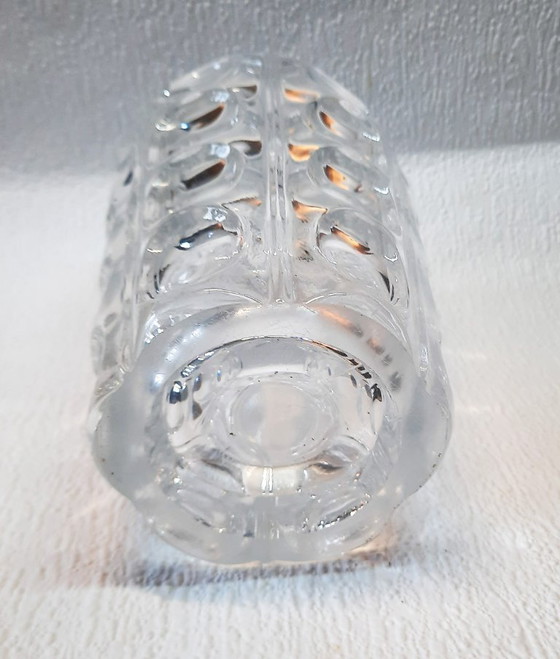 Image 1 of (W009) Ikonisches tschechisches Glas der Moderne: Vase mit konkaven ovalen Linsen – Sklo Union, 1960er-1970er Jahre