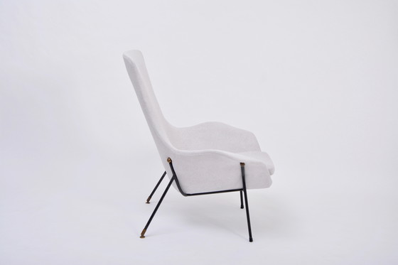 Image 1 of Chaise longue grise italienne du milieu du siècle par Augusto Bozzi pour Saporiti