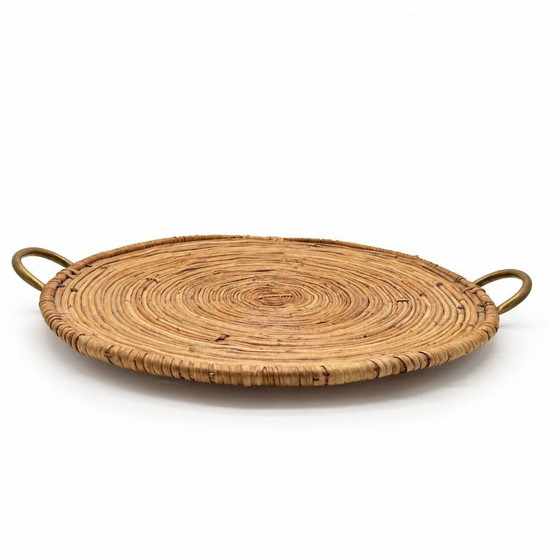 Vassoio da Portata XXL in Rattan e Ottone Anni '70 – Stile Gabriella Crespi – Gabriella Crespi Style (photo 2 of 10)