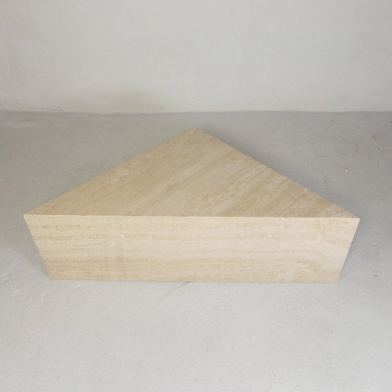 Image 1 of Mid-Century travertine coffee table with triangular top, 1970s