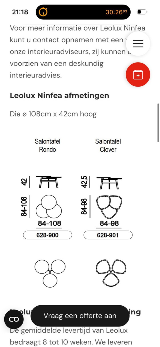 Table basse design Leolux Ninfea avec 3 plateaux pivotants, Tables basses, Bois, Métal, Gris (photo 5 sur 14)