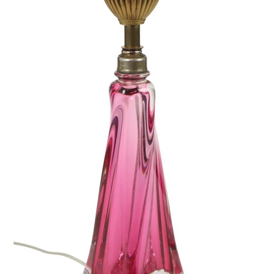 Purple Pink Crystal Table Lamp Val Saint Lambert Sixties – Glass (photo 3 of 13)