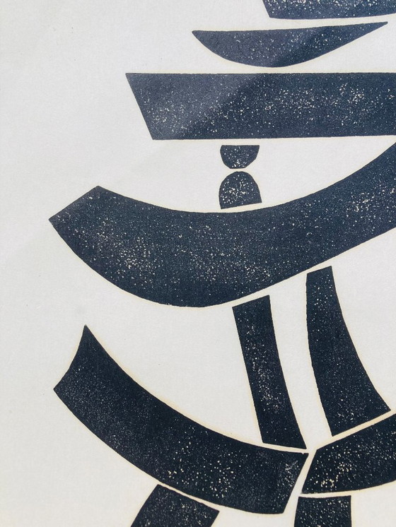 Image 1 of James Forsberg - Vintage Houtdruk - Tempel - Jaren 50