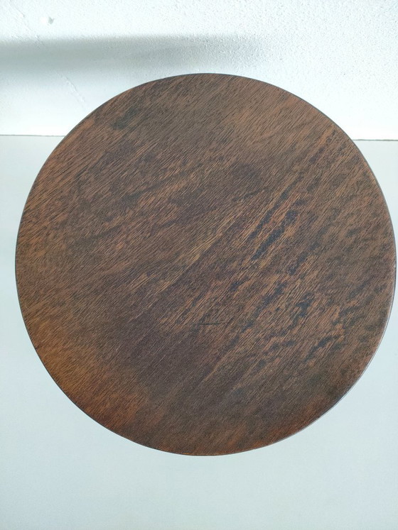 Robuster Kaminhocker oder Pflanzentisch Hocker, Holz, Braun (Foto 4 von 6)