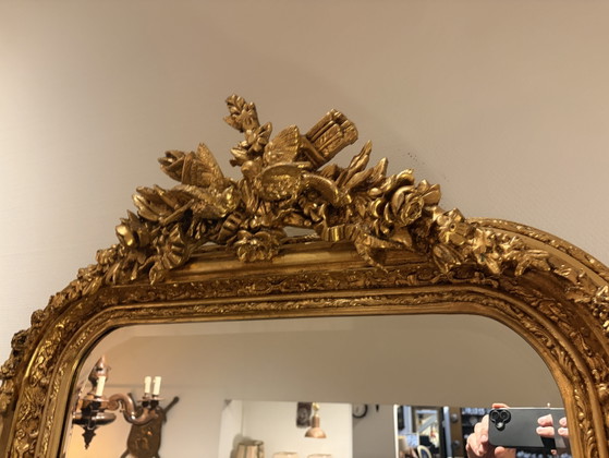 Specchio con cresta, cornice color oro e specchio smussato – Glass, Wood (photo 4 of 5)