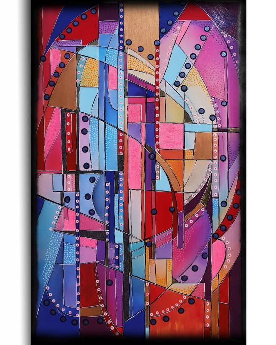 Image 1 of Kubisme A1362 - Abstract schilderij XXL