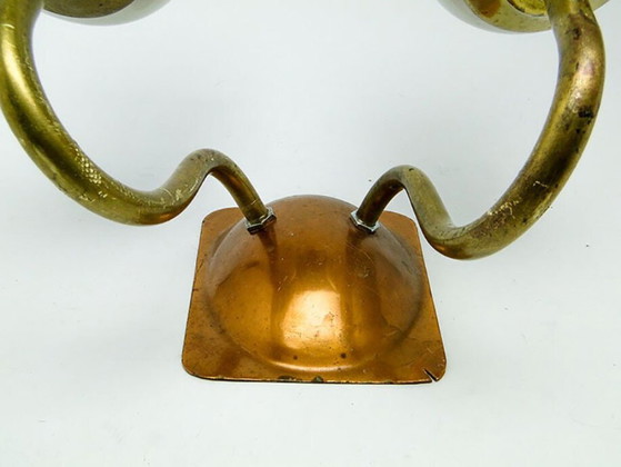 Vintage 2-Armed Wall Lamp in Brass, 1970s – Wall lights, Glass, Metal (photo 8 of 9)