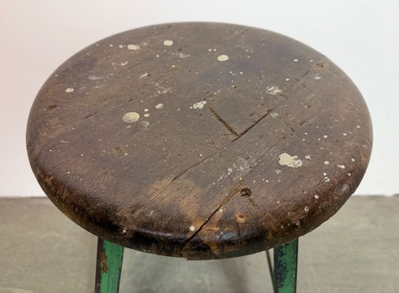 Image 1 of Green Industrial Workshop Stool, 1960s