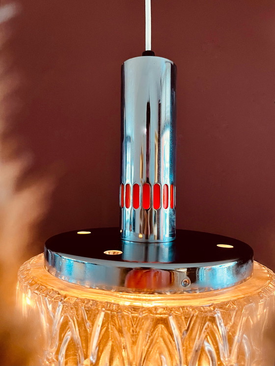 Image 1 of Tough Large 50's Chrome Space Age Pendant Lamp