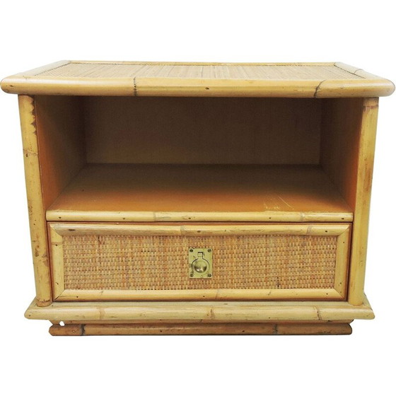 Image 1 of Vintage Dal Vera Bamboo and Wicker & Rattan Side Cabinet, Italy, 1960s