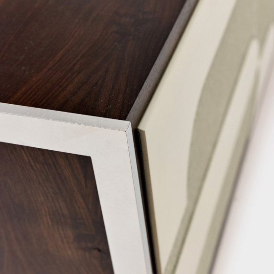 Image 1 of Vintage sideboard with relief surface, metal, Germany, 1960s