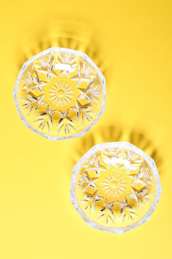 Image 1 of Vintage snoepkom van loodkristal: Courtenay Royal Rock, geometrische bonbonnière