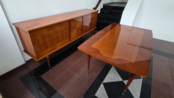 Image 1 of Mid-Century mahogany sideboard with extendable dining table