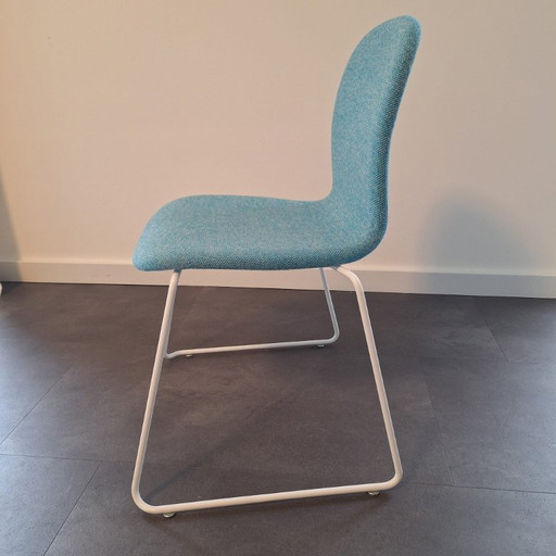 8x cappelinni tate stühle stoff blau/weiss gemischt