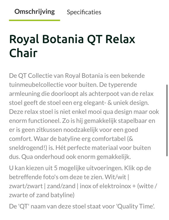 Image 1 of Royal Botania QT Relaxsessel