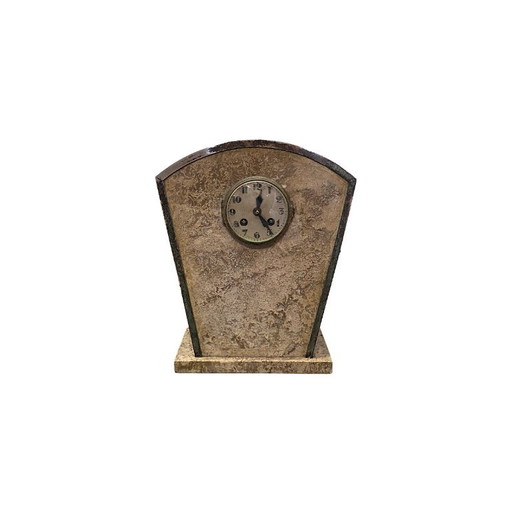 Frans Art Deco Marmeren Pendule, Jaren 20/30 – decoratieve objecten, Marble, Brass