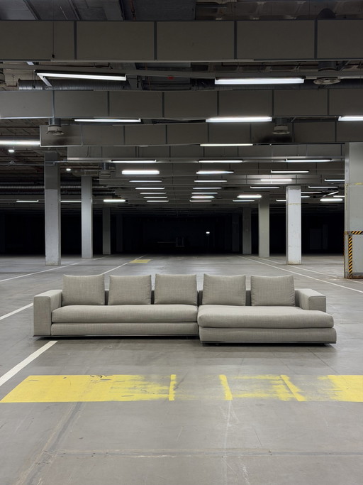 Sofá esquinero Minotti Hamilton – hoekbanken, Metal, Textile