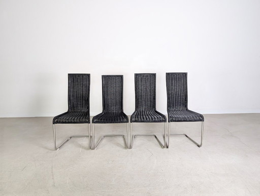 Original 4-piece set of Tecta cantilever chairs B20 Jean Prouve, black
