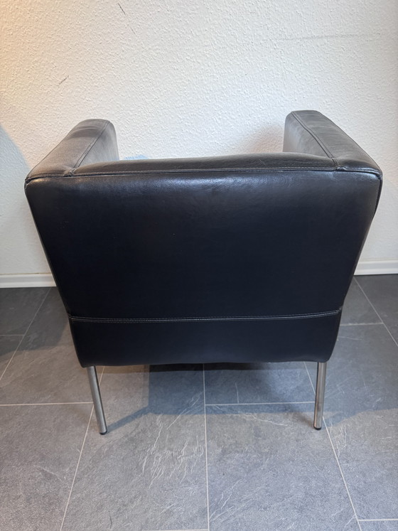 Rare fauteuil vintage IKEA Klippan en cuir véritable et chrome (1999) – Leather, Metal (photo 10 of 13)