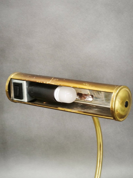 Verstellbare Messing-Schreibtischlampe, Deutschland, 1960er Jahre – Tischlampen, Brass (photo 7 of 12)