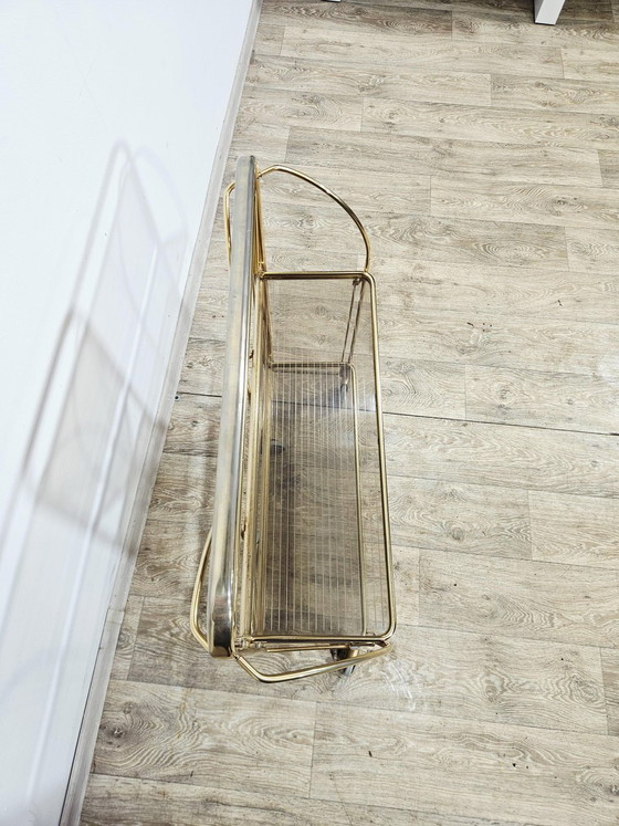 Desserte pliante Mid-Century Modern en laiton et verre acrylique nervuré, années 1960 – Brass (photo 16 of 17)