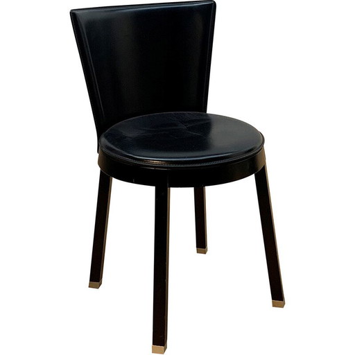 Vintage Tonon chair in wood and leather by Christian Dior