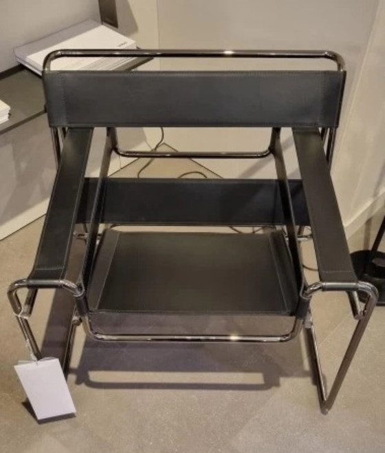 KNOLLL Armchair B3 WASSILY (NEW) Perfect in black leather, Silver (photo 3 of 10)