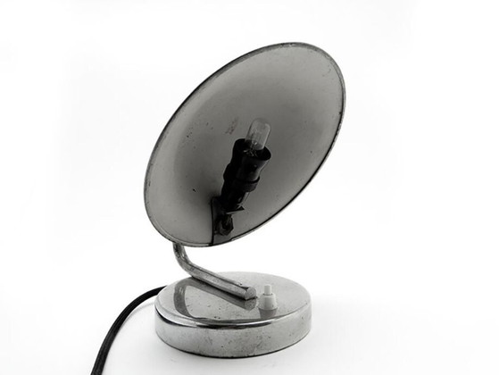 Chrome-Plated Metal Table Lamp by J. Hurka for Napako, Czechoslovakia, 1950s (photo 4 of 13)