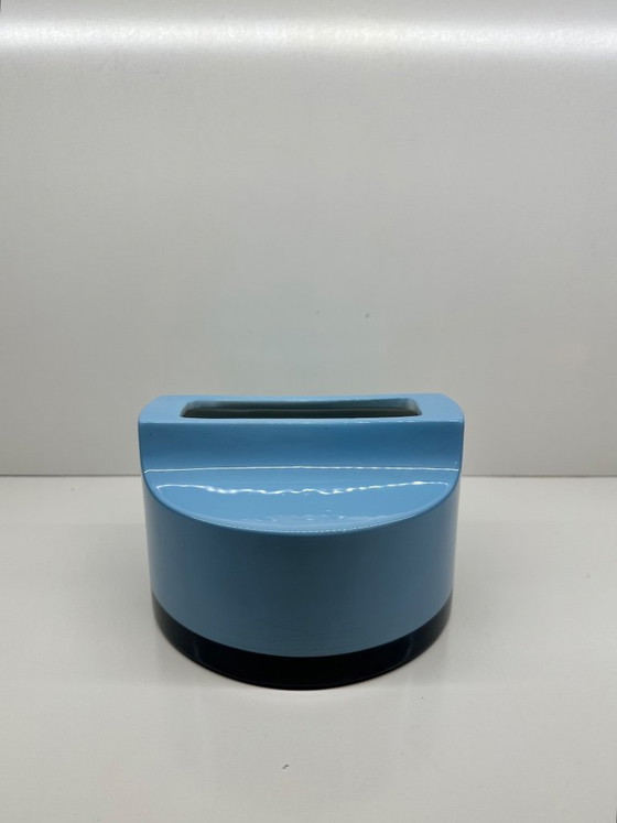 Image 1 of Fischietto Sifflet Vase by Ettore Sottsass for Habitat, Blue Glazed Ceramic, 1999