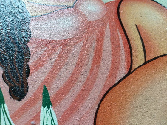 Image 1 of Pittura di donna grassa con frutta.