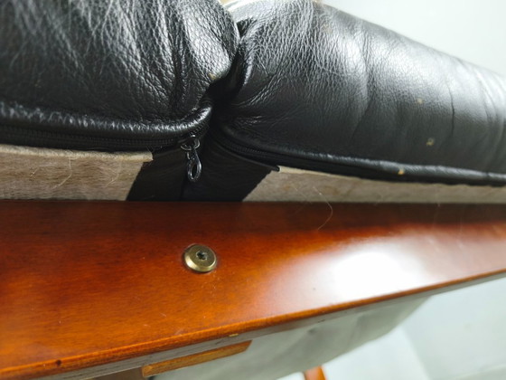 Image 1 of Scandinavian Leather Sofa in the Style of Alvar Aalto, 1970s