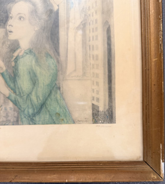 Jan Toorop 1858-1928 / Originele Lithografie - Het Offer 1927 – Litho's & Zeefdrukken, Paper, Wood (photo 7 of 10)