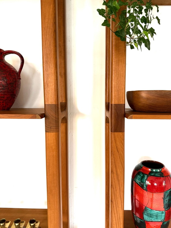Sistema a parete vintage in teak, Dyrlund anni '80, Armadi a muro, Legno, Marrone (foto 8 di 15)