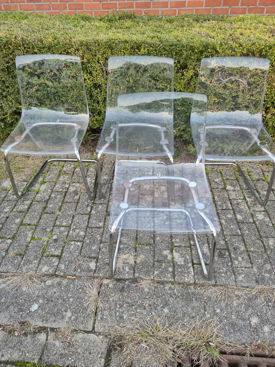 Chaises de salle à manger design Ikea Tobias, Métal, Plastique, Argenté (photo 6 sur 8)
