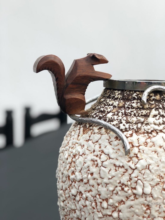 Image 1 of Art Deco ceramic and bronze lamp base by André Villien, 1930s