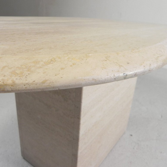 Image 1 of Mid-Century travertine coffee table with oval top, 1970s