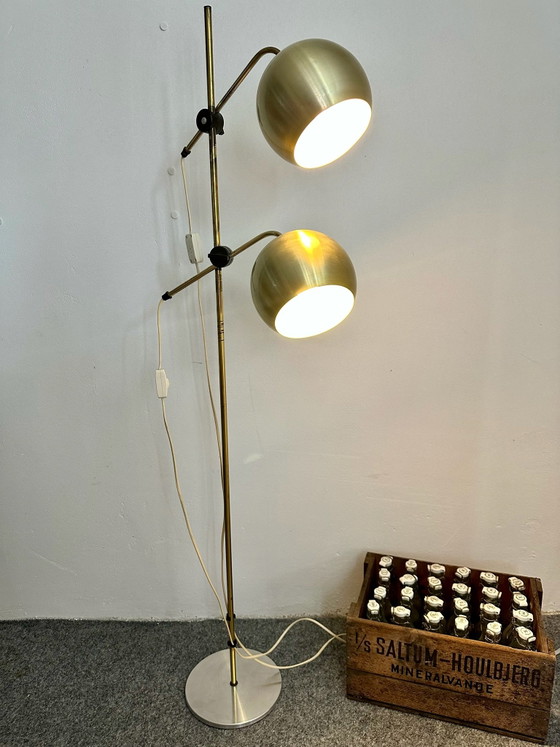 Lampadaire Mid Century Space Age Eye Ball années 60 70 Vintage, Métal, Doré (photo 7 sur 13)