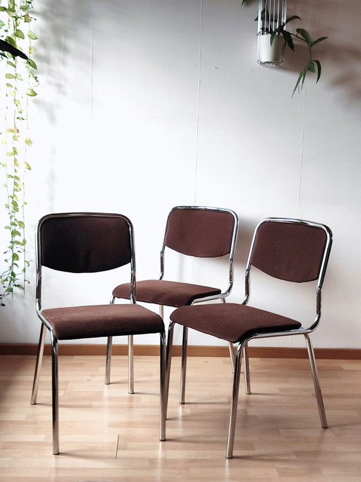 3x Sillas cromadas Bulo Retro