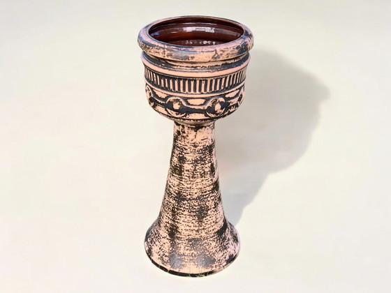 Image 1 of Vaso per fiori in ceramica/Stele per fiori Ruwel-Werke di metà secolo, realizzato nella Germania occidentale negli anni &#39;60 