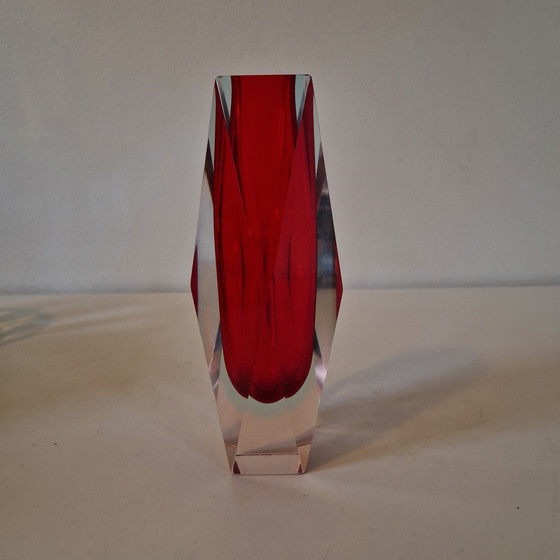 Image 1 of Red Murano Sommerso Vase by Luigi Mandruzzato, 1960s – 20 cm