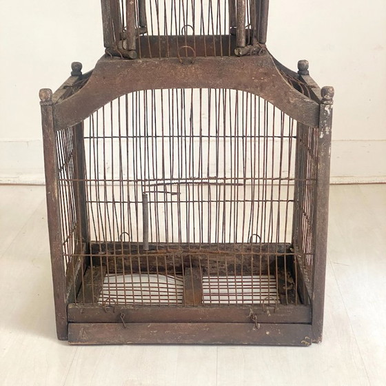 Image 1 of Jaula para pájaros antigua de principios del siglo XX.