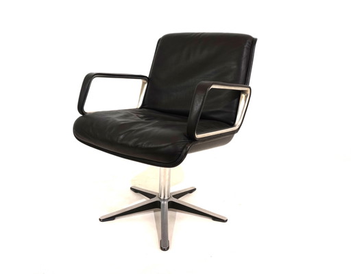 Wilkhahn Delta Esszimmer-/Konferenzstuhl aus Leder von Delta Design