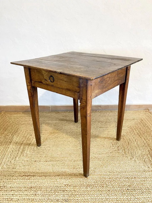 Table de ferme carrée en chêne massif